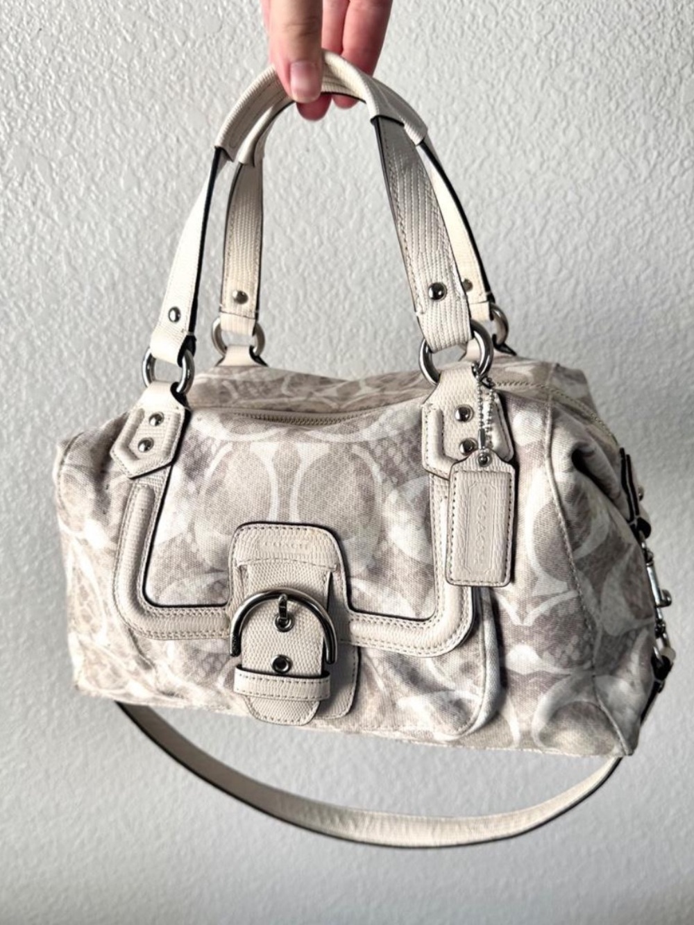 Coach Campbell Signature Satchel with Snakeskin